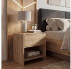 FINEBUY Nachttisch FB116814 Nachttisch Nachtk&auml;stchen Boxspringbett 50cm Eiche...