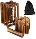 relaxdays Spielzeug-Gartenset Kubb Wikingerspiel mit Holzbox, (15-tlg)