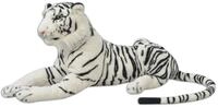 vidaXL Pl&uuml;schfigur, Tiger Pl&uuml;schtier Wei&szlig; XXL