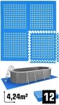 eyepower Pool-Bodenschutzfliese 4,2 m&sup2; Poolmatte aus 12 gro&szlig;en EVA Matten -