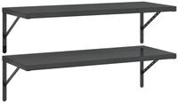 vidaXL Regal Wandregale 2 Stk. 100x40 cm Schwarz Edelstahl, 1-tlg.