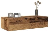 vidaXL Regal, Wandregal mit Schubladen Altholz-Optik 60x26,5x15 cm