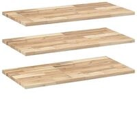 vidaXL Regal Schweberegale 3 Stk. 80x40x2 cm Massivholz Unbehandelt, 3-tlg.
