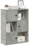vidaXL B&uuml;cherregal, B&uuml;cherregal Betongrau 60x24x76,5 cm Holzwerkstoff