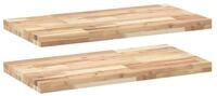 vidaXL Regal Schweberegale 2 Stk. 60x40x4 cm Massivholz Unbehandelt, 2-tlg.