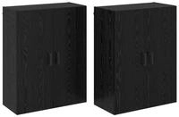vidaXL H&auml;ngeschrank Wandschrank 2 pcs Schwarz Eichen-Optik 69,5 x 34 x 90 cm...