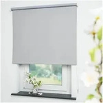 Seitenzugrollo Uni, Liedeco, verdunkelnd, mit Bohren, verschraubt grau 162 cm x...