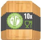 DuneDesign Schneidebrett 10er Set Fr&uuml;hst&uuml;cksbrett Bambus 22x15 - Holz...