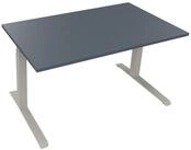 Soennecken Schreibtisch Sitz-/Stehtisch Kufe Doppels. Quad. B1400xT800xH645-1275