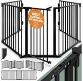 Casaria Kamingitter, Kaminschutzgitter T&uuml;r Schloss Faltbar 306x76cm Absperrgitter