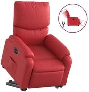 vidaXL Relaxsessel, Sessel mit Aufstehhilfe Elektrisch Rot Kunstleder