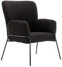 SVITA Loungesessel FREIA, Loungestuhl,Metallbeine,Teddyboucle,Schwarz schwarz