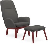 vidaXL Relaxsessel, Sessel mit Hocker Dunkelgrau Stoff