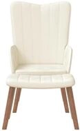 vidaXL Relaxsessel, Sessel mit Hocker Cremewei&szlig; Samt