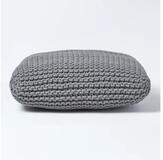 Homescapes Pouf Bodenkissen gro&szlig; grau Bezug 100% Baumwolle