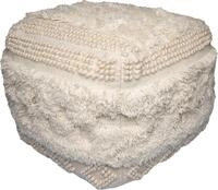 Kayoom Pouf Bohist 125 50cm x 50cm, Strukturen mit Fransen und Quasten (1-St),