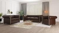 S-Style M&ouml;bel Polstergarnitur Chesterfield Jeff 3+2+1 mit Schlaffunktion aus...