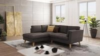 S-Style M&ouml;bel Ecksofa mit Holzf&uuml;&szlig;en im skandinavischen Stil Angeles, mit