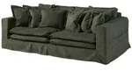 Massivmoebel24 Sofa SOFAS, Hussensofa 3-Sitzer 236x138x76 gr&uuml;n KINGSTON gr&uuml;n...