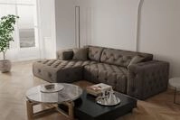 Fun M&ouml;bel Ecksofa Ecksofa Designersofa CHANTAL in Stoff Opera Velvet, Ottomane...