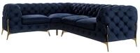 S-Style M&ouml;bel Ecksofa Ashley, Chesterfield mit Goldenen Metall F&uuml;&szlig;en,