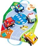 Hape Spielzeug-Auto Pl&uuml;schauto-Set mit R&uuml;ckziehmotor, (Set)