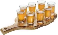 KESPER&reg; Schnapsglas Schnapsglastr&auml;ger, Kiefer - geflammt, mit 8 Gl&auml;sern,...