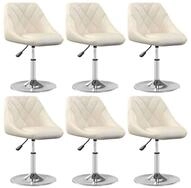 vidaXL Esszimmerstuhl Esszimmerst&uuml;hle 6 Stk. Drehbar Creme Samt (6 St)