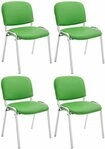 CLP Besucherstuhl Ken Chrom Kunstleder (4er Set, 4 St), Gepolsterter Sitz