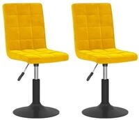 vidaXL Esszimmerstuhl Esszimmerst&uuml;hle 2 Stk. Drehbar Senfgelb Samt (2 St)