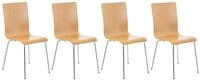 CLP Besucherstuhl Pepe (4er Set), mit Holzsitz und Metallgestell