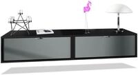 Vladon Lowboard Lana 800 (2er-Set Tv-Kommode, mit Klappe), Schwarz matt/Graphit