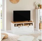 IDIMEX Lowboard BOLTON, TV Schwarz mit 2 Schubladen aus Massivholz mit Muschelgriff