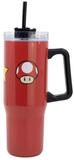 Super Mario Trinkflasche XL aus Edelstahl mit Strohhalm und Griff &ndash; 940 ml,