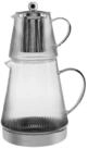 Karaca Teekanne Karaca Keops XL Borosilikat Glas-Teekannen-Set, 1.95L, Silber-Design,