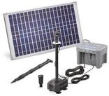 esotec Solarpumpe 25/650 Teichpumpen-Set 650l/h, Akku, LED-Licht, 25Wp...