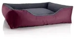 BedDog Tierbett Hundebett TEDDY mit Rand, Bezug abnehmbar grau|rot 85 cm x 100...