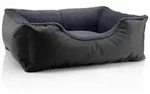 BedDog Tierbett Hundebett TEDDY mit Rand, Bezug abnehmbar grau|schwarz 55 cm x...