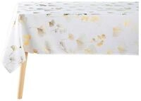 Douceur d'int&eacute;rieur Tischdecke Tischdecke rechteckig BLOOMY, wei&szlig;, goldener Ginkgo