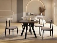 WFL GROUP Esstisch Avero Black ausziehbar rund modern mit Holzbeinen (MADE IN...