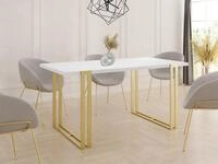 WFL GROUP Esstisch Stella ausziehbar rechteckig loft mit goldenen Metallbeinen...