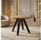 WFL GROUP Esstisch Ravano ausziehbar rund modern mit Schwarzen Holzbeinen (MADE...