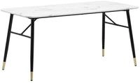 Wohnling Esstisch WL6.957 Esszimmertisch 140 cm Marmor Optik Wei&szlig; Klein...