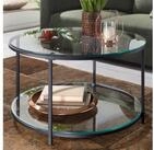 FINEBUY Couchtisch FB78983 Sofatisch Glas Wohnzimmertisch &Oslash; 80 cm Rund Tisch
