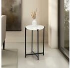 IDIMEX Beistelltisch CRATO, Couchtisch rund 36 cm mit Marmorplatte und...