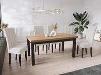 WFL GROUP Esstisch Gemini ausziehbar rechteckig modern mit schwarzen Holzbeinen...
