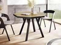 WFL GROUP Esstisch Desmond Black ausziehbar achteckig industrial mit schwarzen