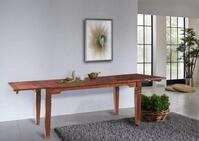 Massivmoebel24 Esstisch mit Ansteckplatten Akazie 200-240/280x100x76 nougat...