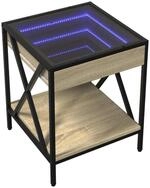 vidaXL Couchtisch Couchtisch mit Infinity-LED Sonoma-Eiche 40x40x49 cm (1-St)