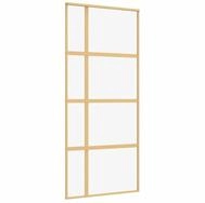 vidaXL Haust&uuml;r Schiebet&uuml;r Golden 90x205 cm ESG-Klarglas und Aluminium (1-St)
